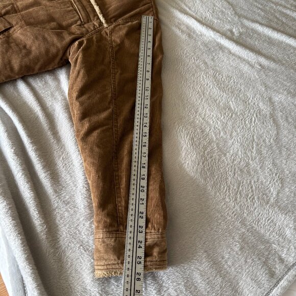 Aeropostale Men's 90s Tan Corduroy Sherpa Lined Jacket Y2K Size Large EUC - Picture 10 of 11